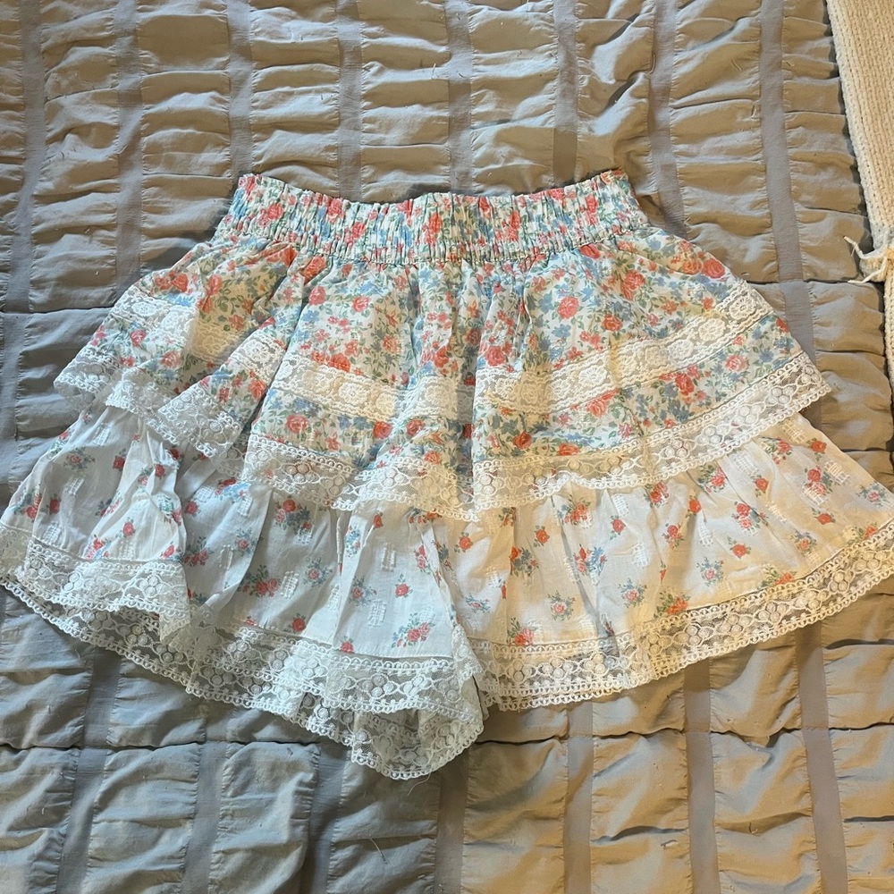 Alter’d State Floral Lace Tiered Shorts